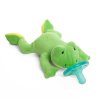 Wubbanub pacifier with small frog attached