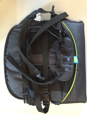 Brica Fold N Go Travel booster seat shown folded