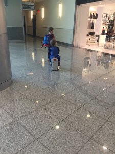 One child pulling another on the JetKids BedBox