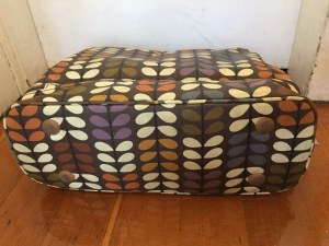 Orla Kiely baby diaper changing bag shown from the bottom