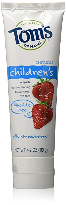 Tom's of Maine Natural Children's Toothpaste in fluoride free with strawberry flavor
