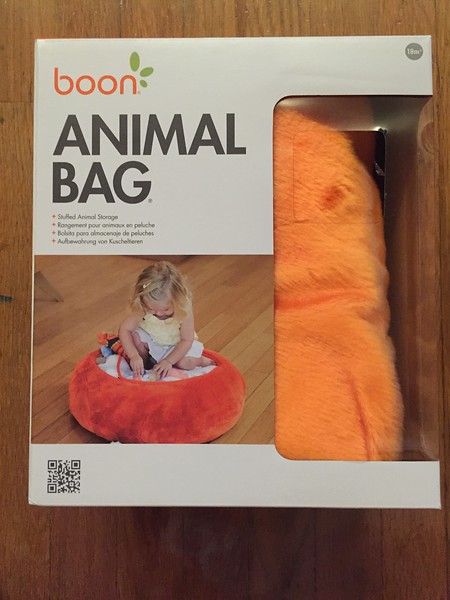 Boon Animal bag in orange shown in box