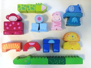Haba Zippity Zoo wooden block set of 25
