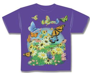 Wild things snap on toy purple shirt with removable plastic butterflies