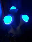 Boon Glo nightlight with removable balls lit up in blue