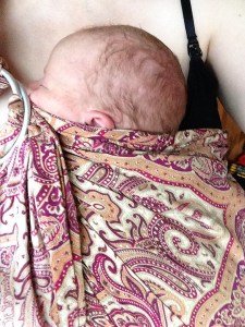 Newborn in a ring sling