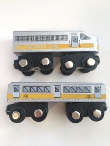 An older model wooden express train made by Circo at Target