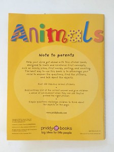 back cover animal sticker activity book early learning priddy