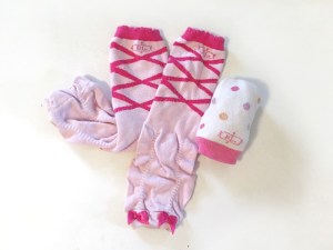 Baby leg infant leg warmers in pink ballerina and polka dot patterns