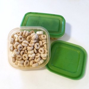 Ikea tupperware food storage container clear square rectangular green lid