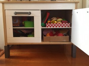 Inside the IKEA Duktig play kitchen for kids