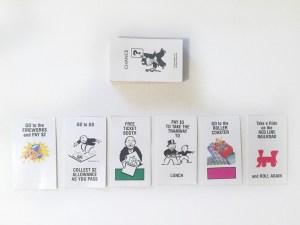 Chance cards from Monopoly Junior property board game for kids