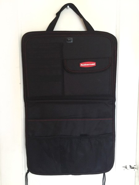 Rubbermaid back seat organizer hanging flat