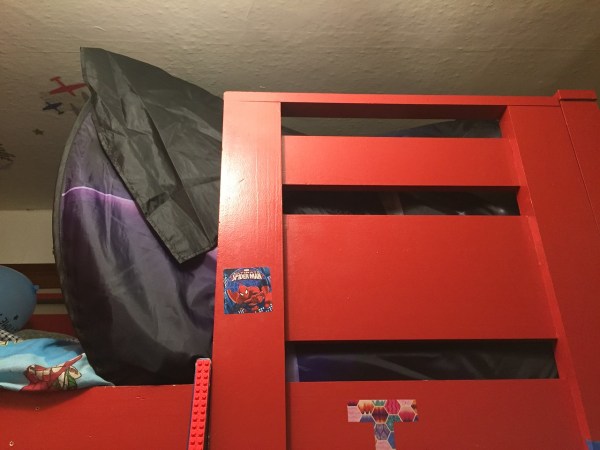 Dream Tent side view in loft bed