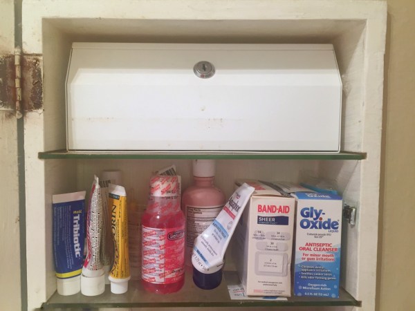 Prescription medicine cabinet lock inside medicine cabinet chest box with over the counter treatments