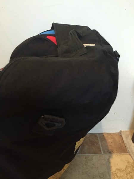 Handle on the car seat travel bag wheelie