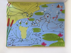 Pond page from usborne's big dot to dot activity pad workbook