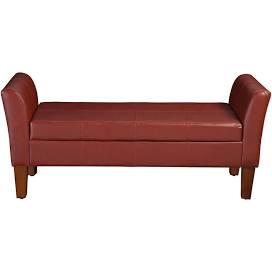 Homepop red faux leather storage settee bench ottoman Target
