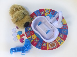 Soggy doggy game pieces laid out