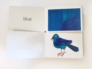 Blue bird and blue page sample from My Very First Book of Colors by Eric Carle