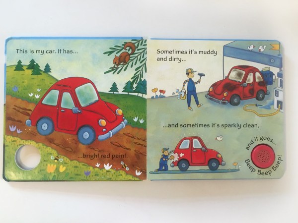 Inside This Is My Car noisy touch and feel book by Usborne bright red paint