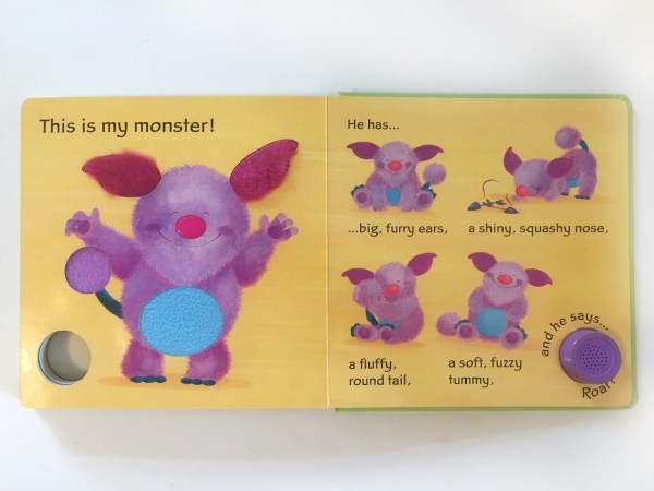 Last page from This Is My Monster by Usborne with texture