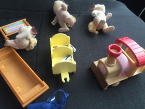 Calico Critters Choo Choo train set shown laying down on car seat