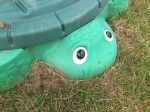 Little Tikes Turtle Sandbox on grass