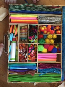 Kid Made Modern Art Kit crazy crafts case art supplies sorted into suitcase with compartments