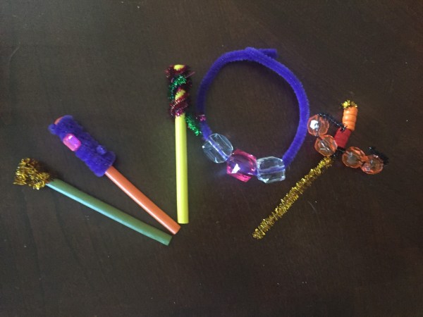 Crafts made by kids from Kid Made Modern art kit crazy crafts smarts case