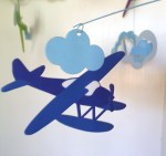 Blue seaplane from Djeco flights of fancy paper mobile