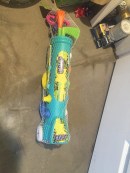 Kids plastic golf set in packaging