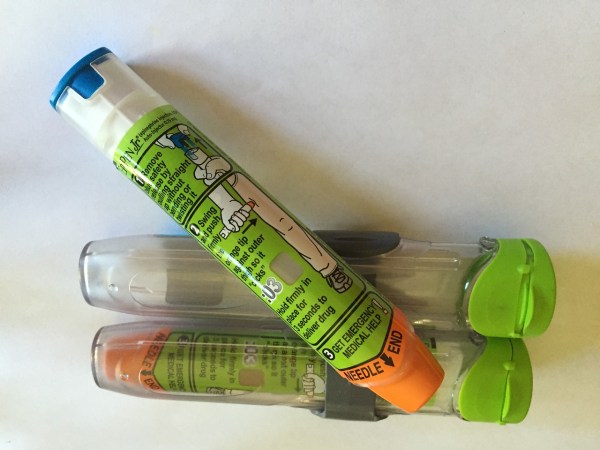 Epipen Epinephrine junior auto injector out of case