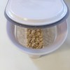 OXO Good Grips POP airtight clear cereal container as seen from above with cheerios inside