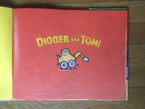 Digger and Tom title page from picture book by Sebastien Braun