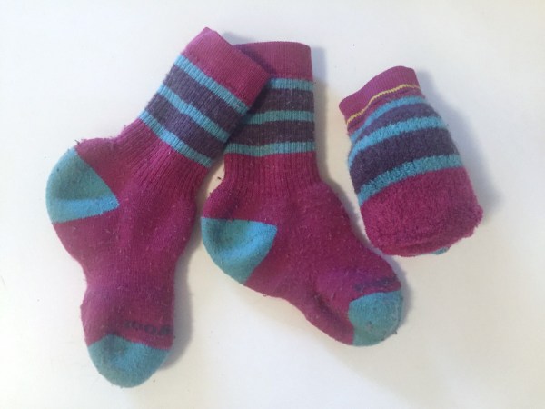 Smartwool wool socks for kids toddlers babies in pink with blue stripes