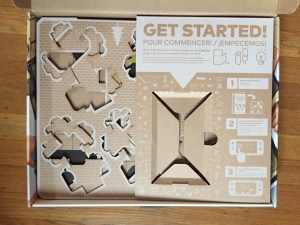 Inside Nintendo Labo Variety pack get started instructions and cardboard punched out