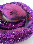Adventure Planet sequinimals pink and purple reversible sequin stuffed snake