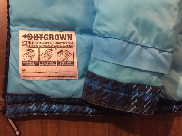 Columbia Kids outgrown system label snow clothes jacket