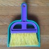 Schylling Little Helper green dust pan with purple and yellow brush for kids