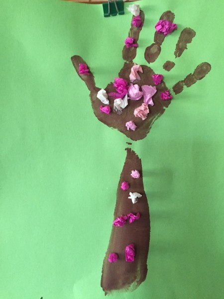 Hand tree made by child's arm and hand