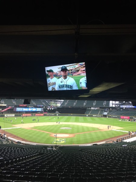 T-Mobile Park in Seattle at night