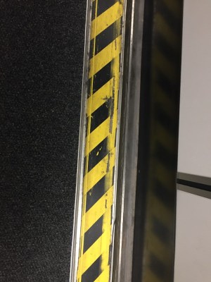 Jetway caution stripes in black and yellow along edge