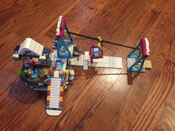 Lego Friends Snow Resort Ski Lift with chair lift and ski slope that move