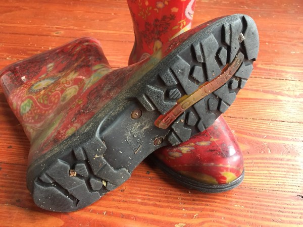 Sloggers womens waterproof rain and gardening boots sole after years of wear