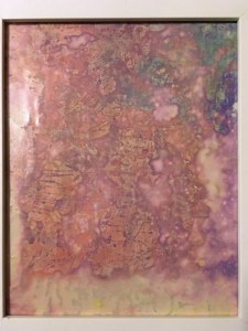 Child's art painting project framed made from Crayola Wonder Mess Free Fingerpaints