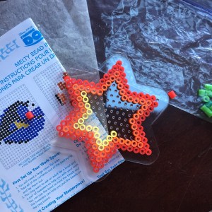 Fuse melty Perle beads on six pointed star pegboard