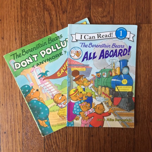 The Berenstain Bears All Aboard! easy reader and The Berenstain Bear Don't Pollute