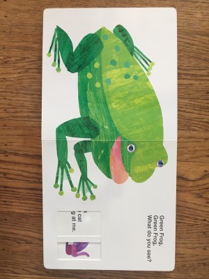 Brown Bear, Brown Bear, What Do You See? board book with sliding flaps by Bill Martin Jr illustrated by Eric Carle