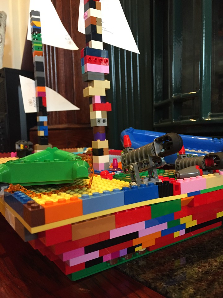 Lego pirate ship built without instructions or set by nine year old